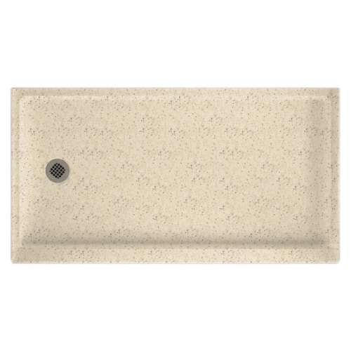 32-in D x 60-in W x 4.3125-in H Solid Surface Shower Base with Left-Hand Drain in Tahiti Desert