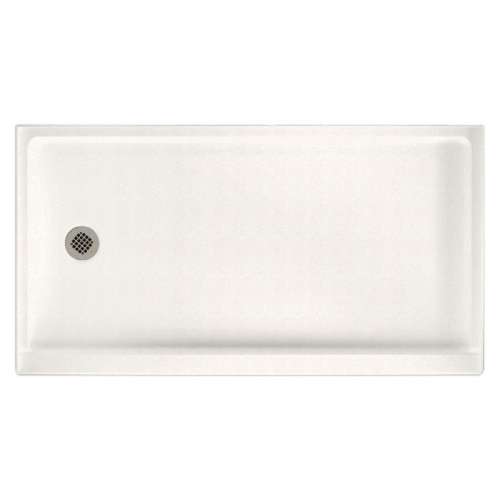 32-in D x 60-in W x 4.3125-in H Solid Surface Shower Base with Left-Hand Drain in Tahiti Ivory