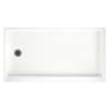 32-in D x 60-in W x 4.3125-in H Solid Surface Shower Base with Left-Hand Drain in Tahiti White