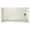 32-in D x 60-in W x 4.3125-in H Solid Surface Shower Base with Right-Hand Drain in Bisque