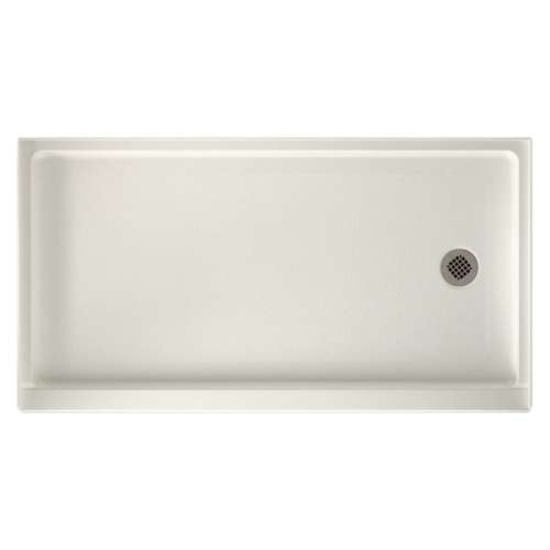 32-in D x 60-in W x 4.3125-in H Solid Surface Shower Base with Right-Hand Drain in Bisque