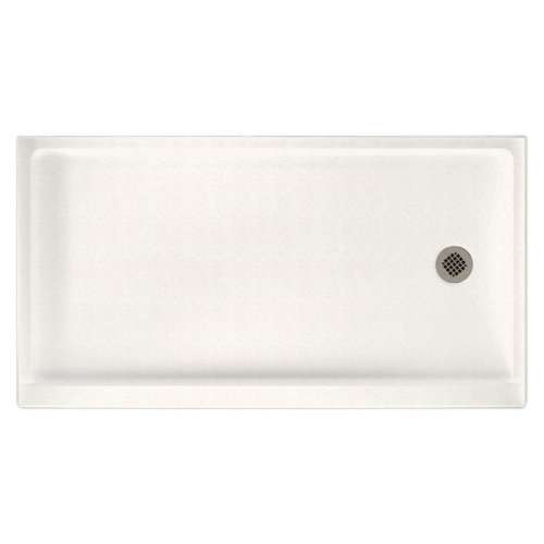 32-in D x 60-in W x 4.3125-in H Solid Surface Shower Base with Right-Hand Drain in Tahiti Ivory