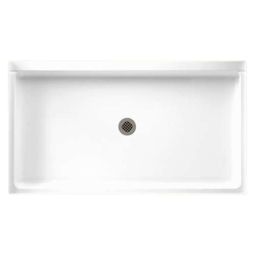 60.375-in W x 32.188-in D x 5.5-in H Solid Surface Shower Base in White