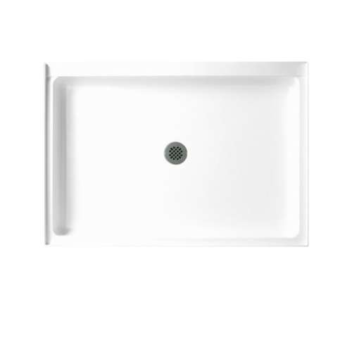 48.375-in W x 34.188-in D x 5.5-in H Solid Surface Shower Base in White