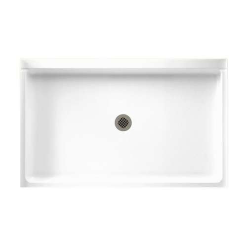 34.188-in D x 54.375-in W x 5.5-in H Solid Surface Shower Base in White