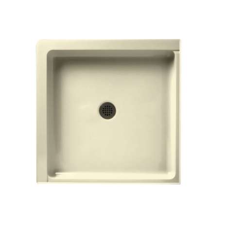 Solid Surface 36-in x 36-in Double Threshold Shower Base with Center Drain