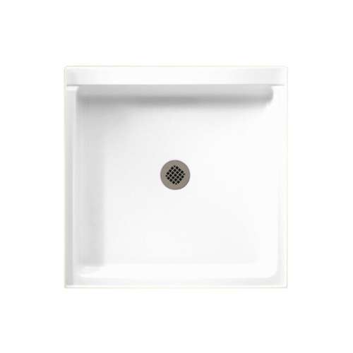 42.188-in D x 36.375-in W x 5.5-in H Solid Surface Shower Base in White