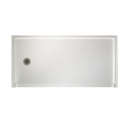 30.1875-in D x 60.375-in W x 4.1875-in H Veritek Shower Base with Left-Hand Drain in White