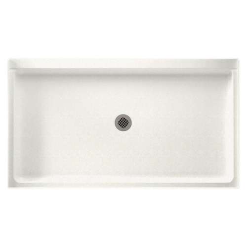 60.375-in D x 34.188-in W x 5.5-in H Solid Surface Shower Base in Tahiti Ivory