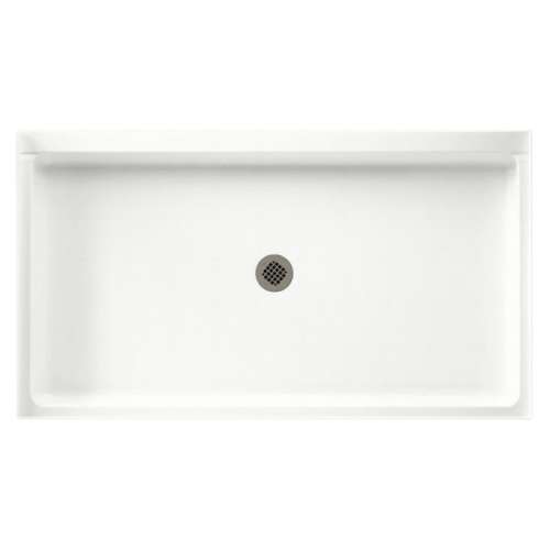 60.375-in D x 34.188-in W x 5.5-in H Solid Surface Shower Base in Tahiti White