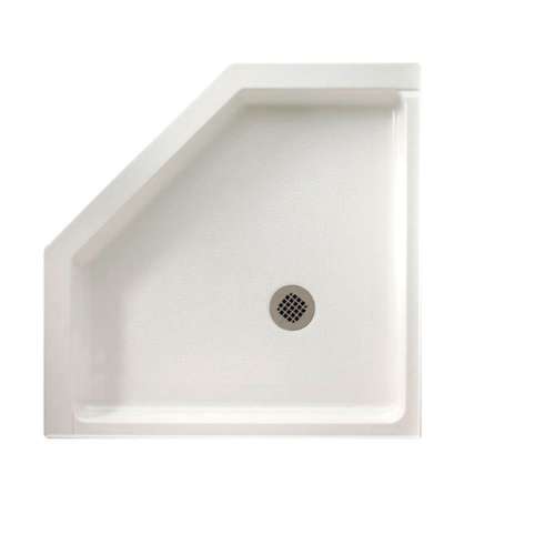 38.125-in D x 38.125-in W x 5.5-in H Solid Surface Shower Base in Tahiti White