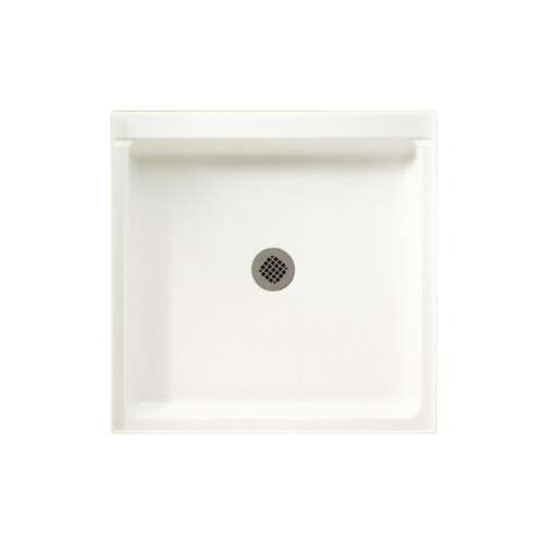 42.375-in D x 42.188-in W x 5.5-in H Solid Surface Shower Base in Tahiti White