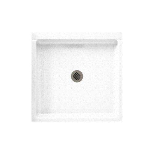 42.375-in D x 42.188-in W x 5.5-in H Solid Surface Shower Base in Arctic Granite