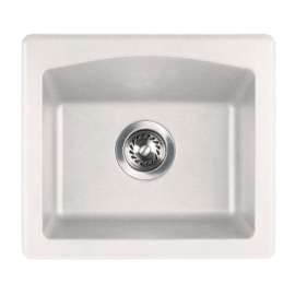 18-in D x 16-in W x 7.5-in H Granite Dual Mount Bar Sink with 0-Hole