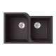 32-in D x 21-in W x 9.5625-in H Granite Undermount Double Bowl Kitchen Sink with 1-Hole in Nero