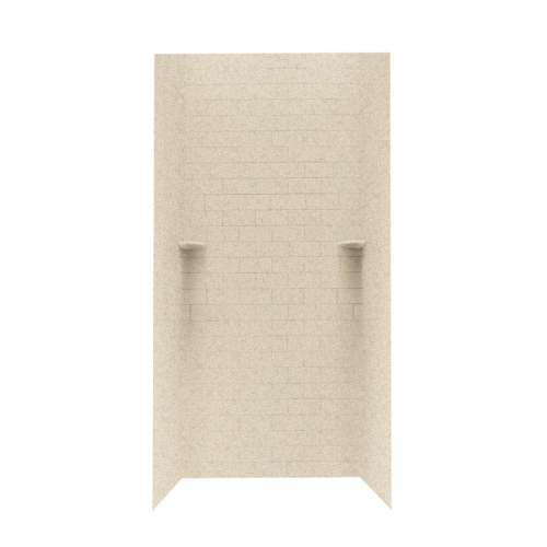 36-in D x 36-in W x 72-in H Solid Surface Shower Wall Kit in Bermuda Sand