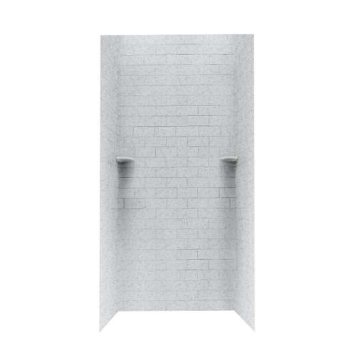 36-in D x 36-in W x 72-in H Solid Surface Shower Wall Kit in Tahiti Gray