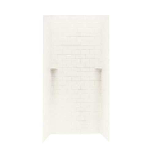 36-in D x 36-in W x 72-in H Solid Surface Shower Wall Kit in Tahiti Ivory