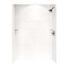 36-in D x 62-in W x 72-in H Solid Surface Bath Wall Surround in Tahiti White