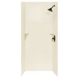 36-in D x 36-in W x 72-in H Solid Surface Bath Wall Surround