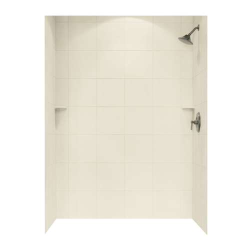36-in D x 62-in W x 96-in H Solid Surface Bath Wall Surround