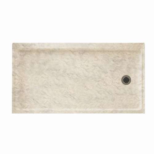 30.1875-in D x 60.375-in W x 4.1875-in H Solid Surface Shower Base with Right-Hand Drain in Mountain Haze