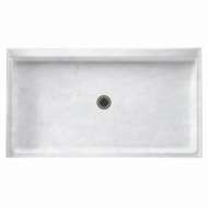 60.375-in W x 32.188-in D x 5.5-in H Solid Surface Shower Base in Ice
