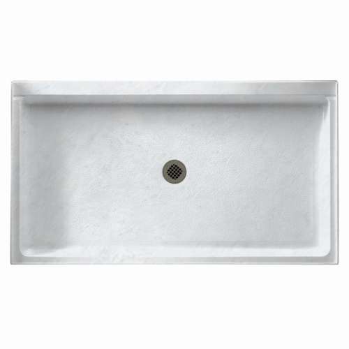 34.188-in D x 54.375-in W x 5.5-in H Solid Surface Shower Base in Tundra
