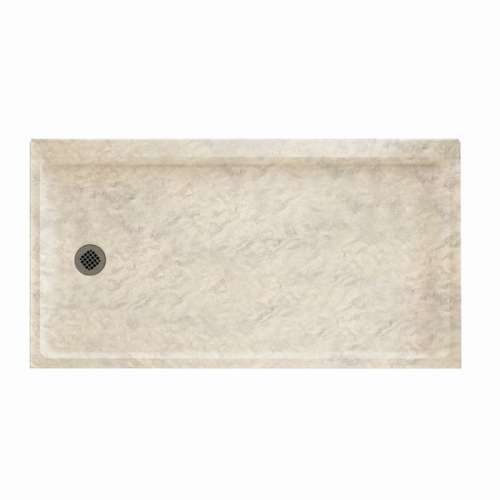 32-in D x 60-in W x 4.3125-in H Solid Surface Shower Base with Left-Hand Drain in Mountain Haze