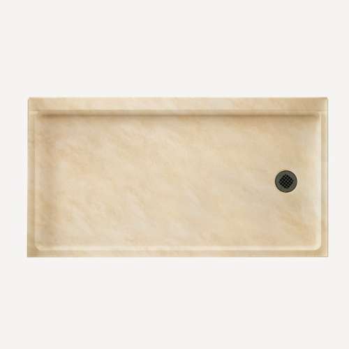 32-in D x 60-in W x 4.3125-in H Solid Surface Shower Base with Right-Hand Drain in Golden Steppe