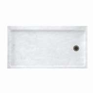 32-in D x 60-in W x 4.3125-in H Solid Surface Shower Base with Right-Hand Drain in Ice