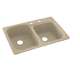 33-in D x 22-in W x 9-in H Solid Surface Dual Mount Double Bowl Kitchen Sink with 2-Hole in Prairie