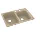 33-in D x 22-in W x 9-in H Solid Surface Dual Mount Double Bowl Kitchen Sink with 3-Hole in Prairie