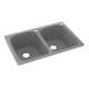 33-in D x 22-in W x 10.5-in H Solid Surface Dual Mount Double Bowl Kitchen Sink with 2-Hole in Gray Granite