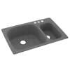 33-in D x 22-in W x 9.75-in H Solid Surface Dual Mount Double Bowl Kitchen Sink with 3-Hole in Night Sky