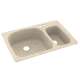KS03322LS.050-2B 33-in D x 22-in W x 9.75-in H Solid Surface Dual Mount Double Bowl Kitchen Sink with 2-Hole in Tahiti Desert