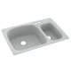 KS03322LS.053-2B 33-in D x 22-in W x 9.75-in H Solid Surface Dual Mount Double Bowl Kitchen Sink with 2-Hole in Tahiti Gray