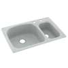 33-in D x 22-in W x 9.75-in H Solid Surface Dual Mount Double Bowl Kitchen Sink with 2-Hole in Tahiti Gray