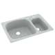 33-in D x 22-in W x 9.75-in H Solid Surface Dual Mount Double Bowl Kitchen Sink with 2-Hole in Tahiti Gray