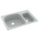 33-in D x 22-in W x 9.75-in H Solid Surface Dual Mount Double Bowl Kitchen Sink with 3-Hole in Tahiti Gray