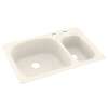 33-in D x 22-in W x 9.75-in H Solid Surface Dual Mount Double Bowl Kitchen Sink with 2-Hole in Baby's Breath