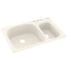 33-in D x 22-in W x 9.75-in H Solid Surface Dual Mount Double Bowl Kitchen Sink with 4-Hole in Baby's Breath