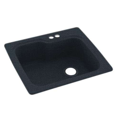 KS02522SB.2B 25-in D x 22-in W x 9.5-in H Solid Surface Dual Mount Single Bowl Kitchen Sink with 2-Hole