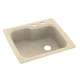 25-in D x 22-in W x 9.5-in H Solid Surface Dual Mount Single Bowl Kitchen Sink with 2-Hole in Tahiti Desert
