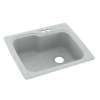 KS02522SB.053-2B 25-in D x 22-in W x 9.5-in H Solid Surface Dual Mount Single Bowl Kitchen Sink with 2-Hole in Tahiti Gray