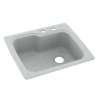 25-in D x 22-in W x 9.5-in H Solid Surface Dual Mount Single Bowl Kitchen Sink with 2-Hole in Tahiti Gray