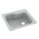 25-in D x 22-in W x 9.5-in H Solid Surface Dual Mount Single Bowl Kitchen Sink with 3-Hole in Tahiti Gray