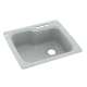 25-in D x 22-in W x 9.5-in H Solid Surface Dual Mount Single Bowl Kitchen Sink with 4-Hole in Tahiti Gray