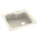 KS02522SB.072-2B 25-in D x 22-in W x 9.5-in H Solid Surface Dual Mount Single Bowl Kitchen Sink with 2-Hole in Pebble