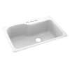 33-in D x 22-in W x 10.563-in H Solid Surface Dual Mount Single Bowl Kitchen Sink with 3-Hole in White